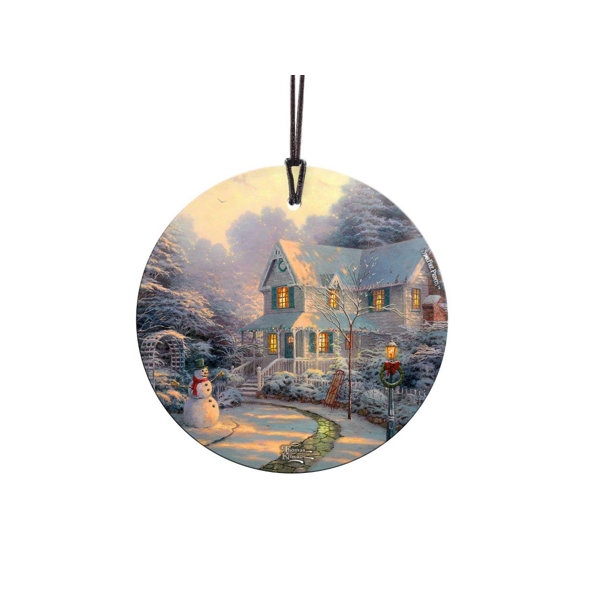 Trend Setters Thomas Kinkade Art Night Before Christmas StarFire Prints Glass Holiday Shaped